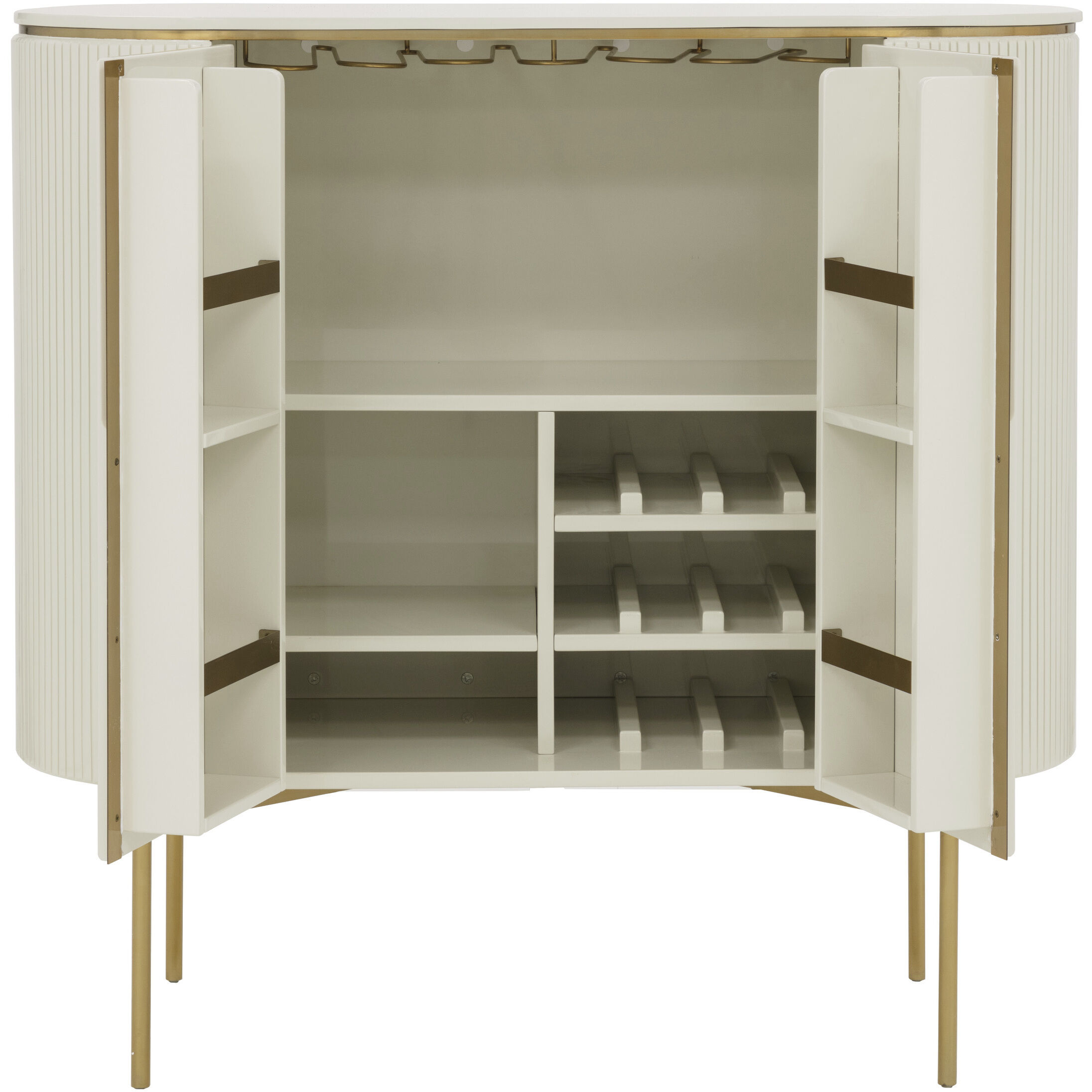 Paloma High Gloss Cream Bar Cabinet